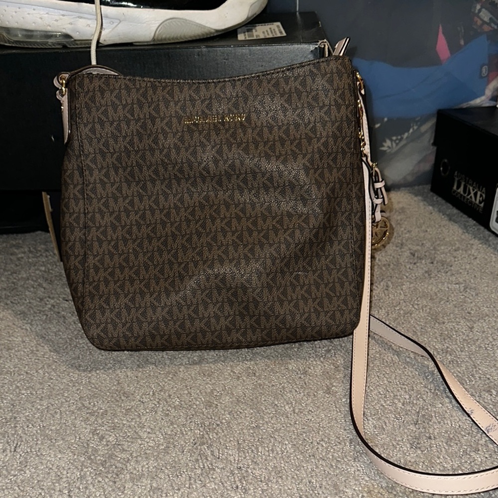 Michael Kors Brown Crossbody Bag with Signature Monogram